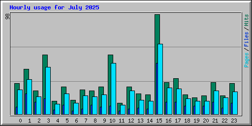 Hourly usage for July 2025