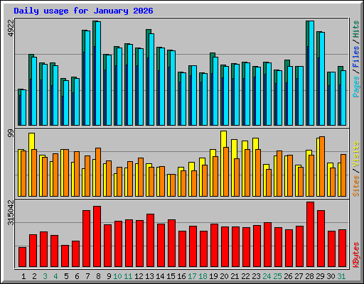 Daily usage for January 2026